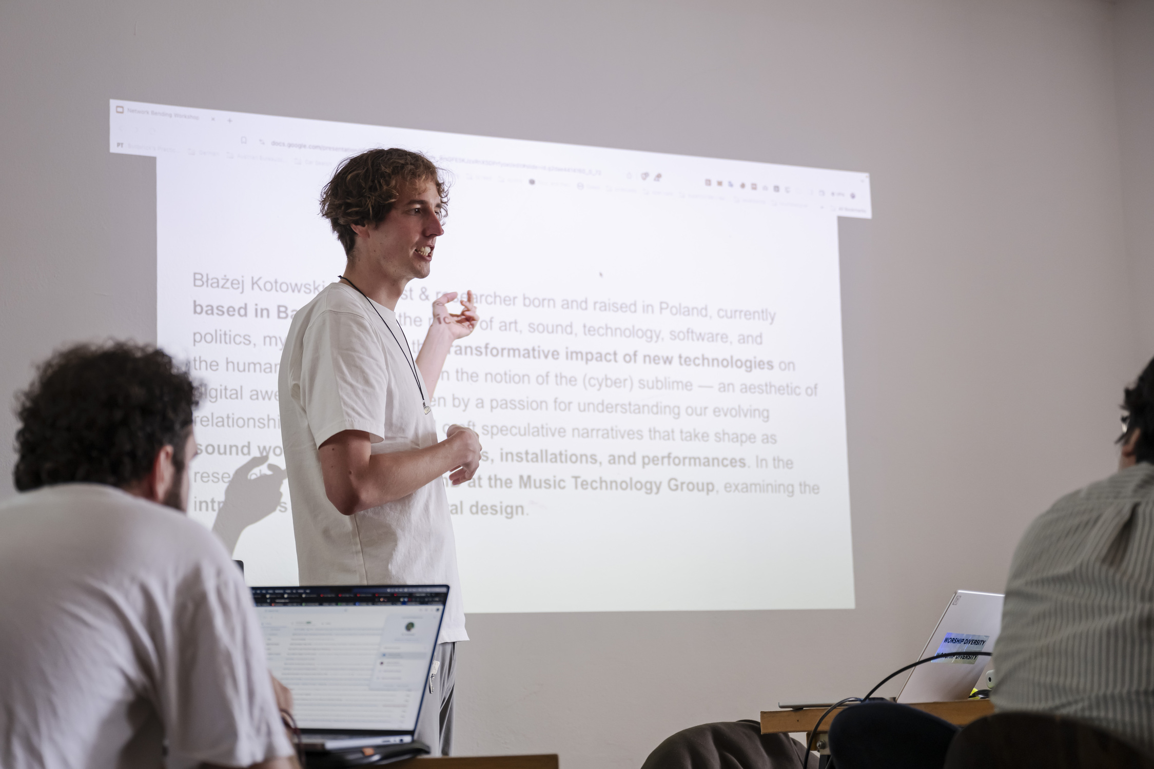 AMRO24 Exhibitions "Network Bending: Hijacking Open-Source Generative Audio AI Models For Creative Purposes", by Błażej Kotowski